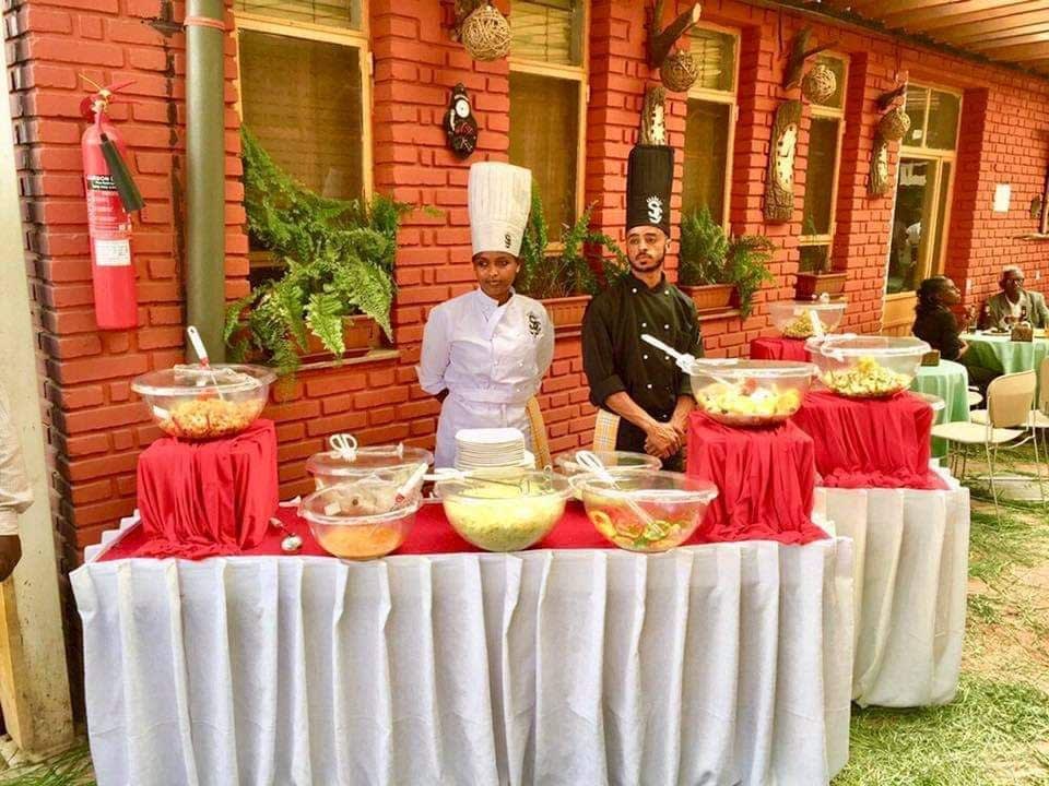 Chefs preparing catering service